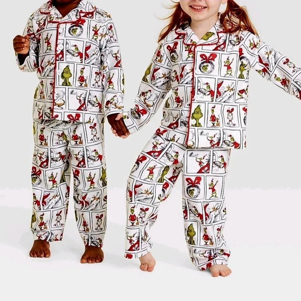NWT Dr Seuss The Grinch Christmas Family Sleep 2 pc Pajama Set Toddler 12m 2t 3t